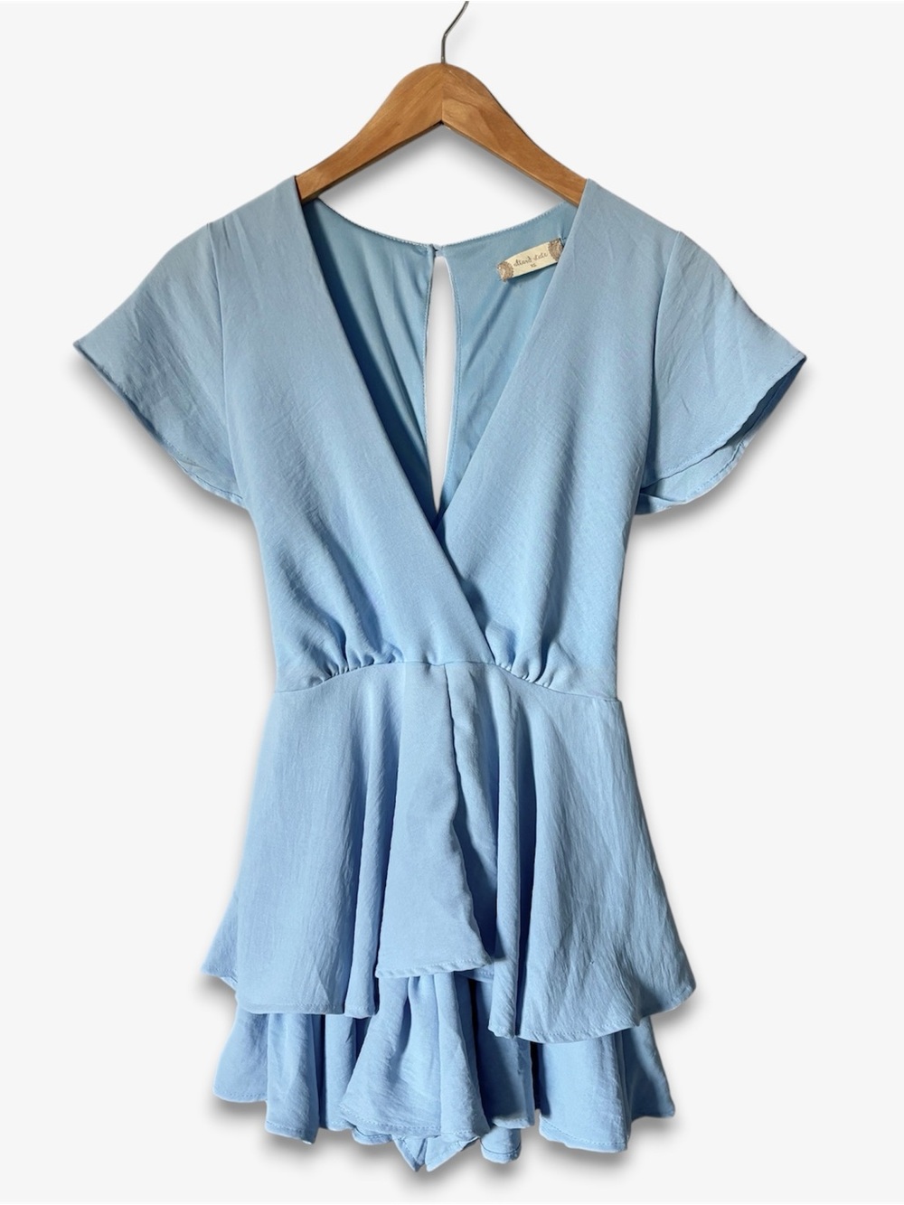 Altar'd State Tiered Ruffled Baby Blue Romper Womens Extra Small Y2K Festival
